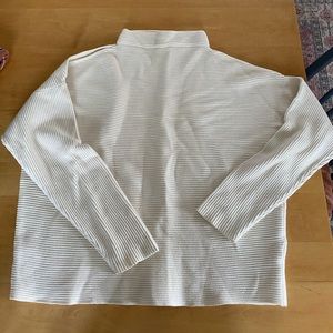 Cream Knit Cold Shoulder Sweater Size L